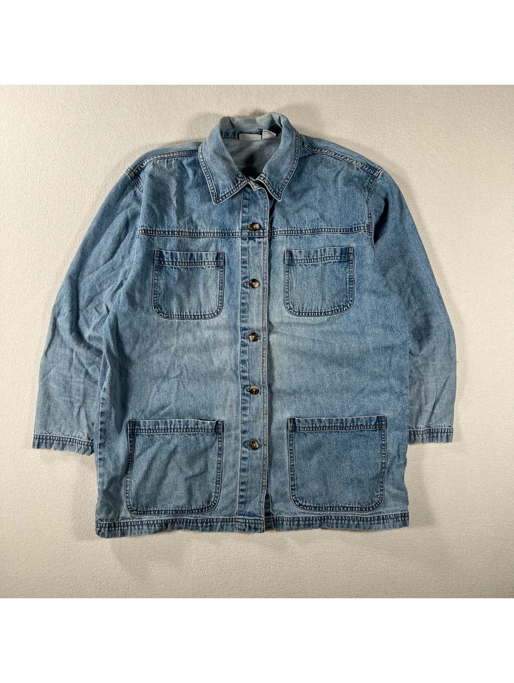 Vintage Cabin Creek medium wash denim chore jacket Size L